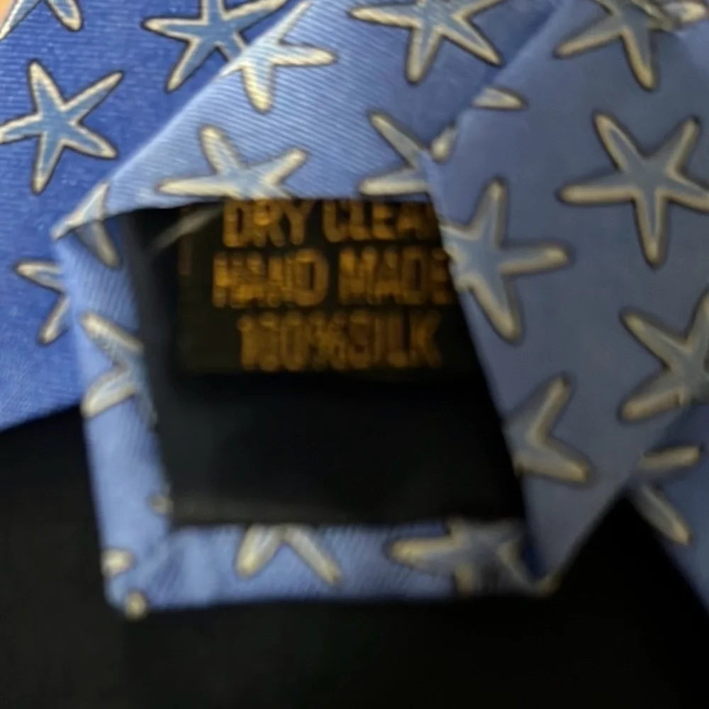 ALYNN blue silk starfish tie